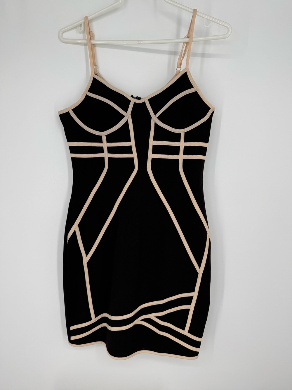 Parisian Black & Beige Contrast Bodycon Dress size 6